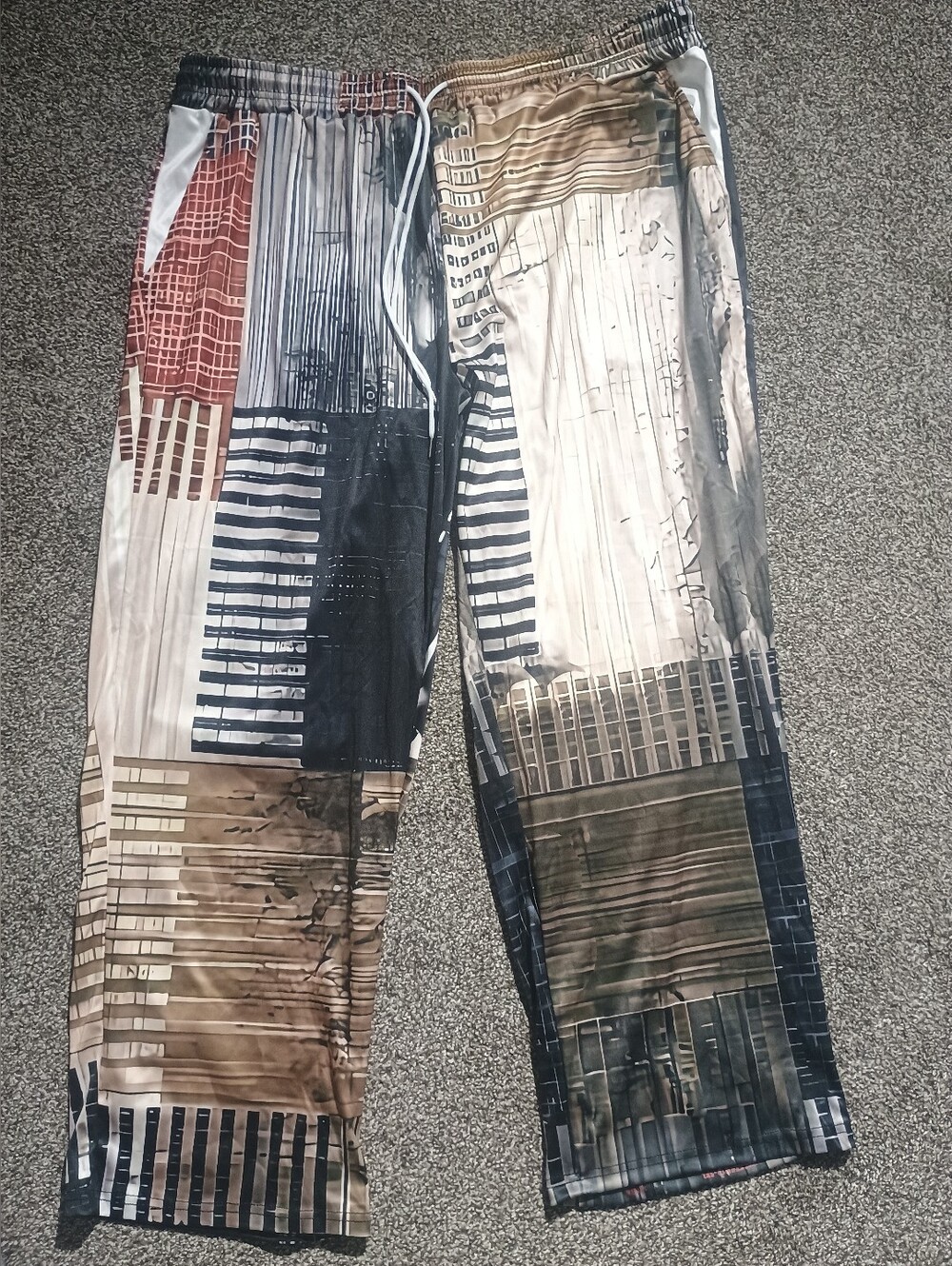 Men's Patterned Jogger Sweatpants - Neutral Multi